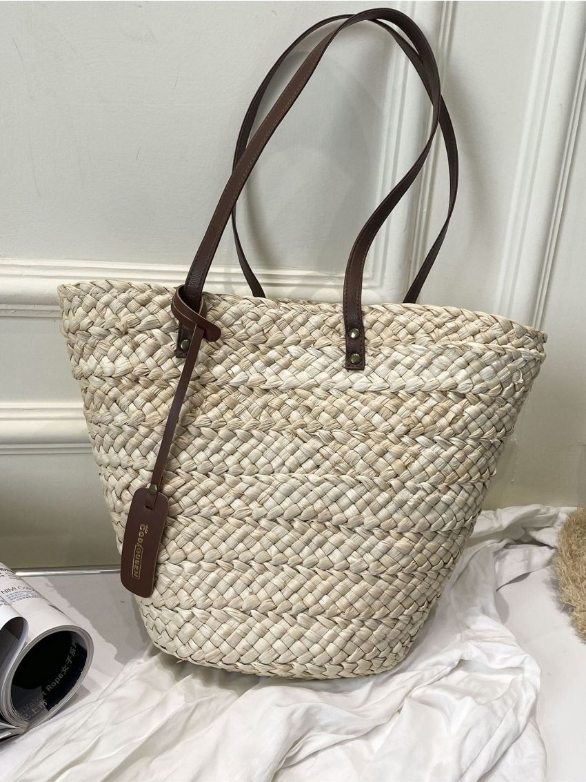 Minimalist Straw Bag Medium For Beach