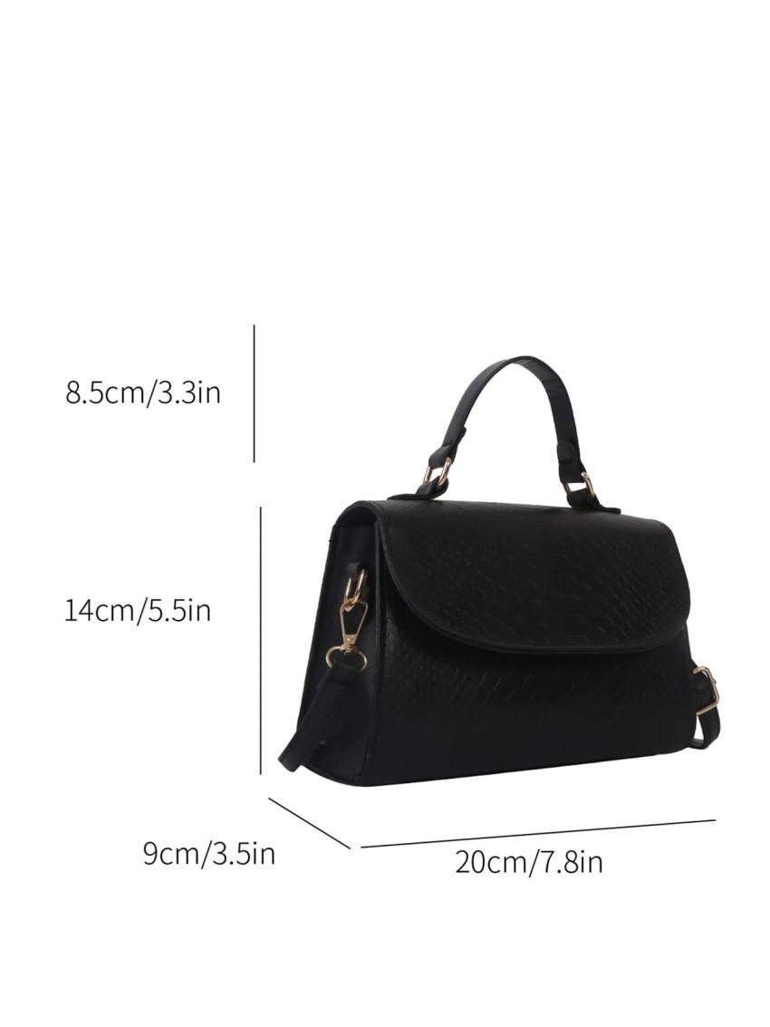 Mini Square Bag Snakeskin Embossed PU For Daily Life