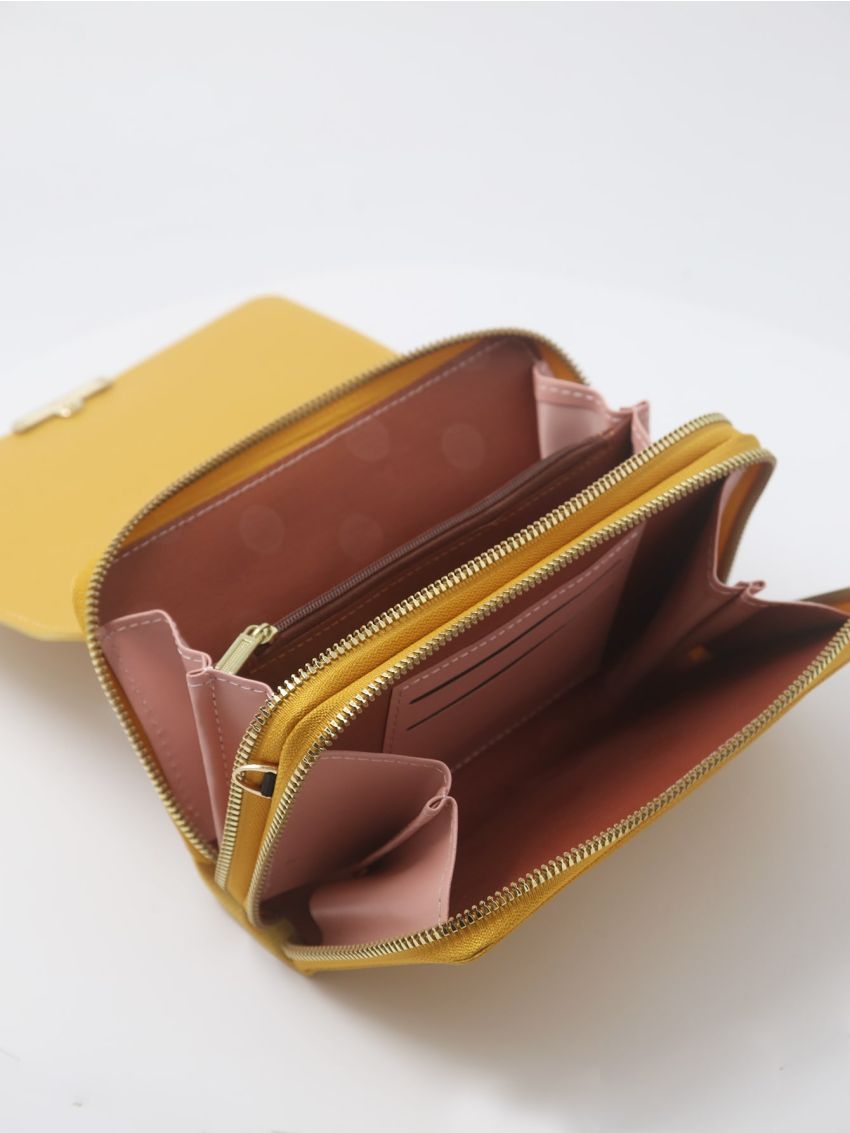 Mini Flap Square Bag Metal Decor Letter Graphic