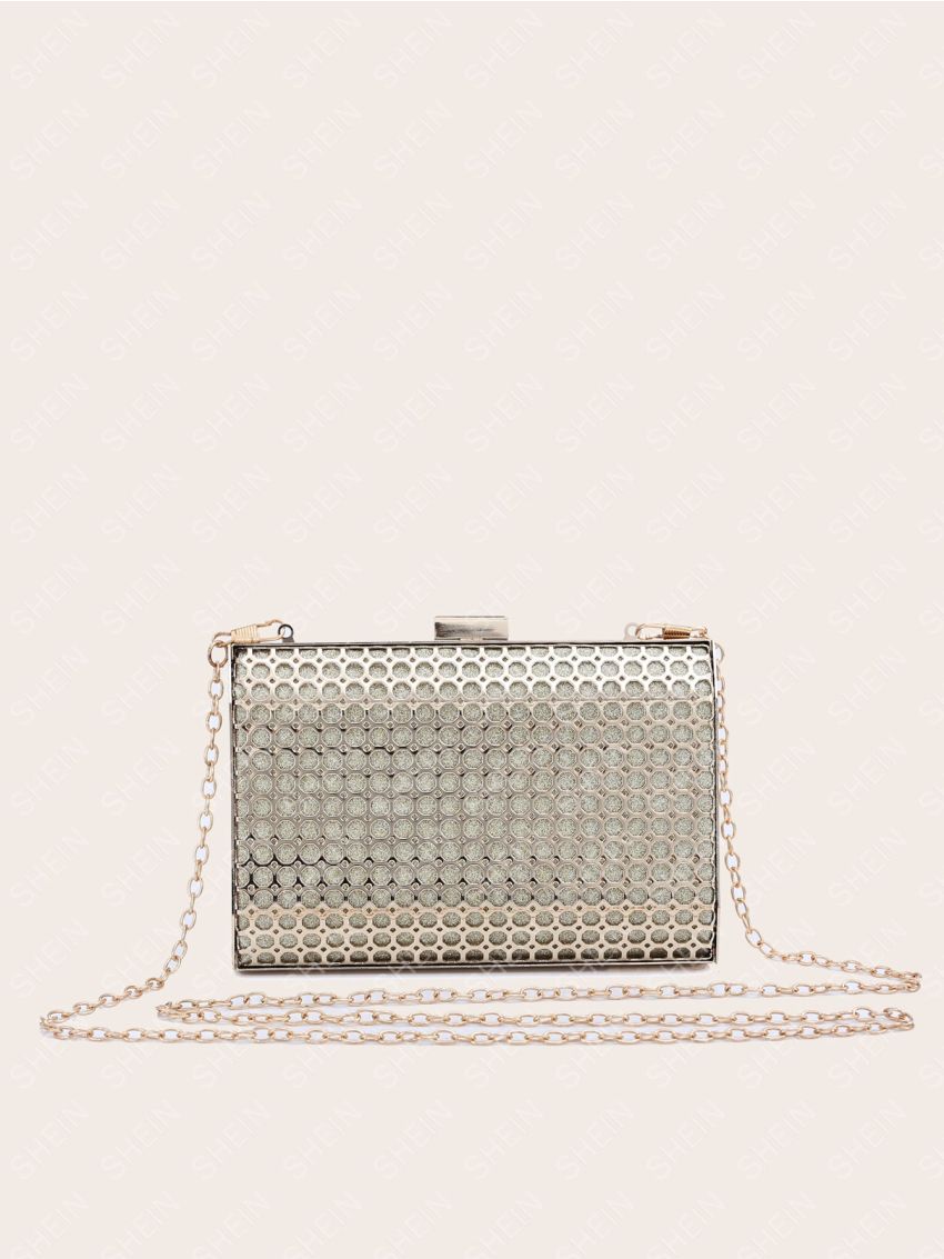 Mini Box Bag Hollow Design Metallic