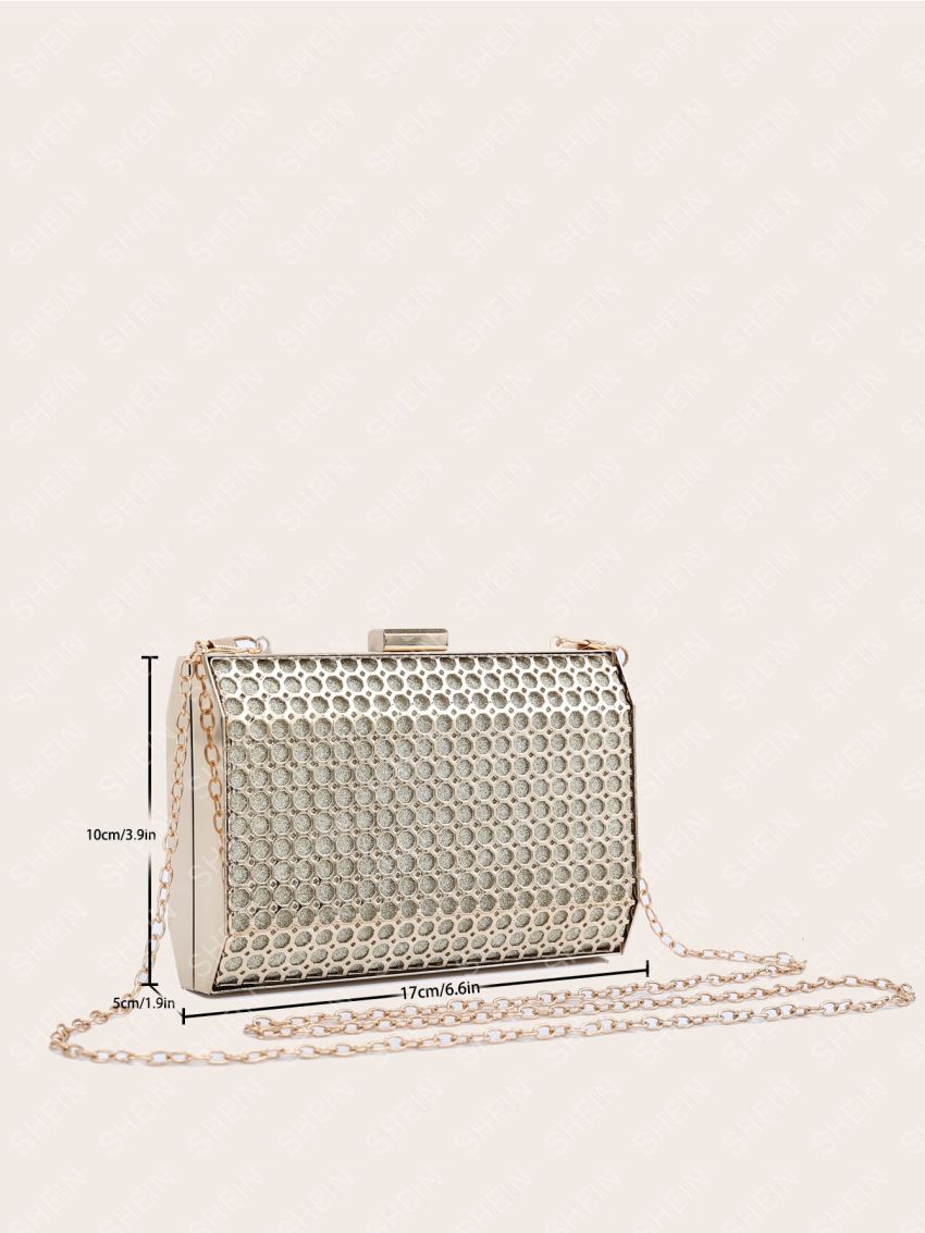 Mini Box Bag Hollow Design Metallic