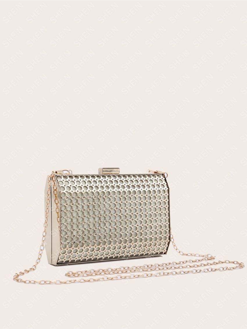 Mini Box Bag Hollow Design Metallic