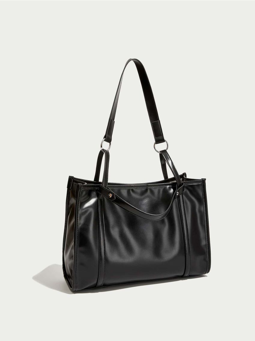 Medium Shoulder Tote Bag Minimalist Solid Color