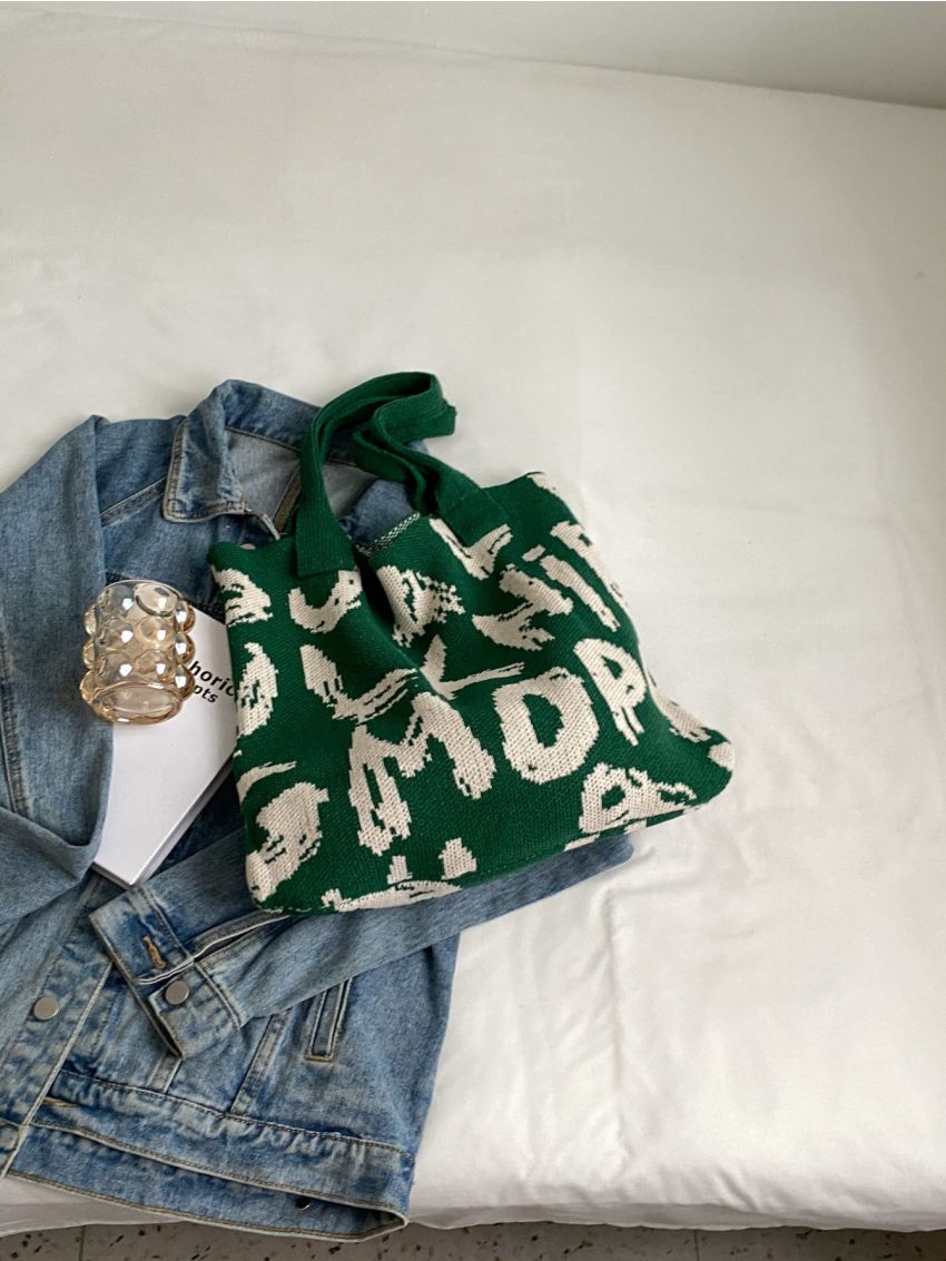 Letter Graphic Crochet Bag Vacation