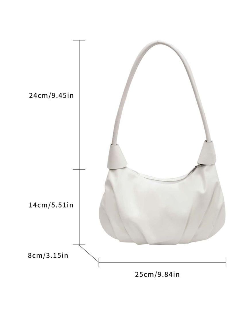 Medium Ruched Bag Minimalist Solid Color For Women