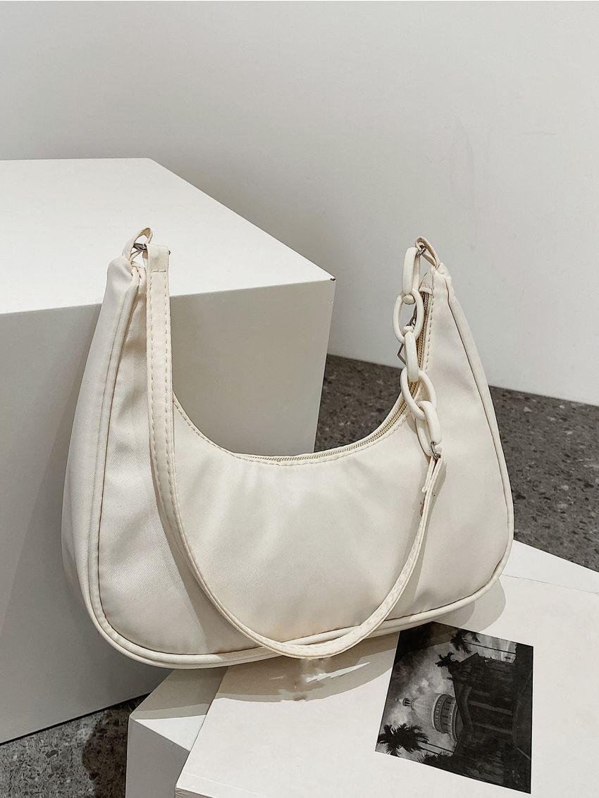 Medium Hobo Bag Minimalist Solid Color For Daily Outing