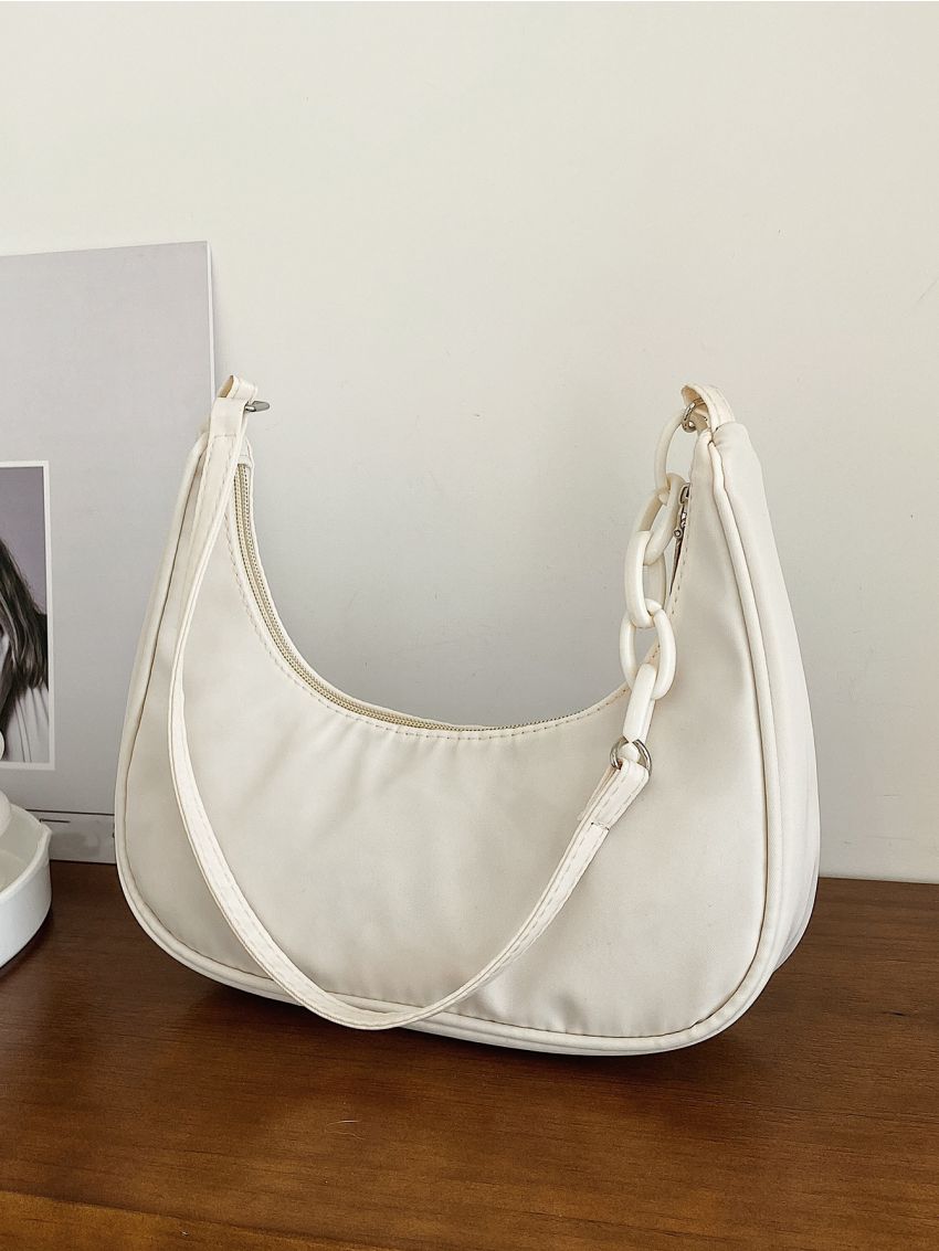 Medium Hobo Bag Minimalist Solid Color For Daily Outing