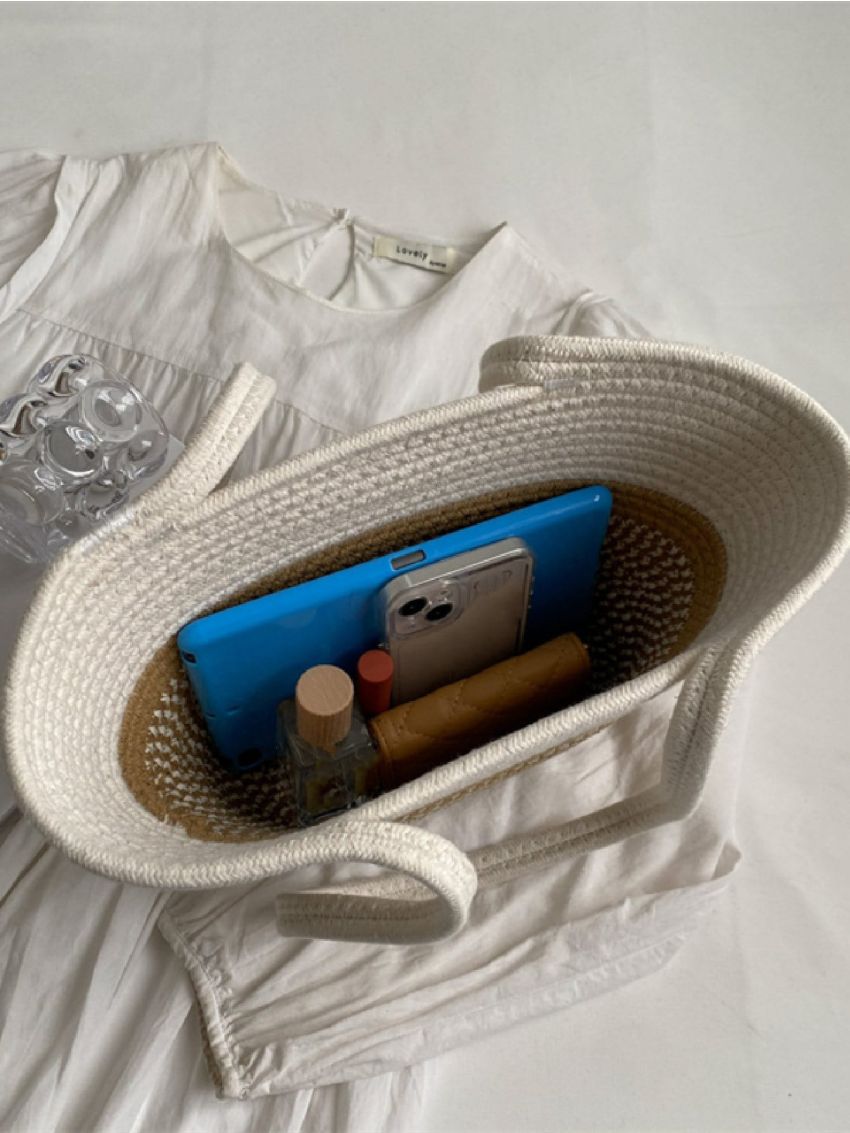 Colorblock Crochet Bag Medium For Beach Vacation Travel