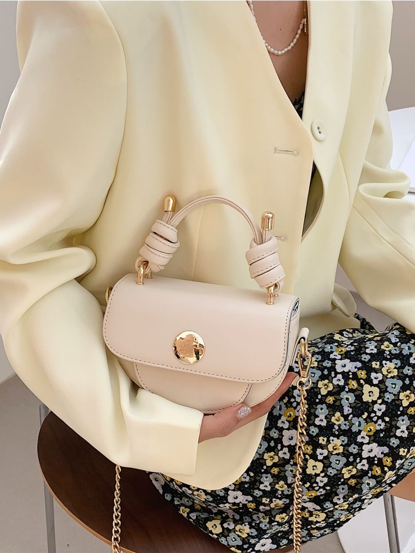 Minimalist Saddle Bag Mini Metal Decor Flap