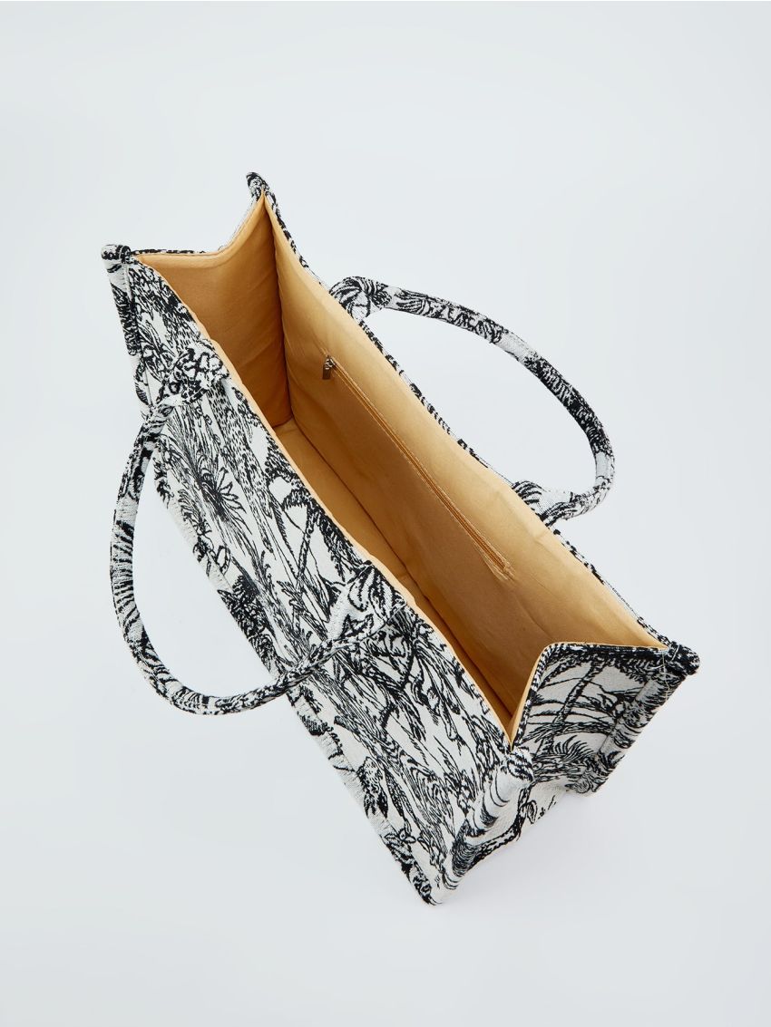 Letter Graphic Top Handle Bag Large Capacity