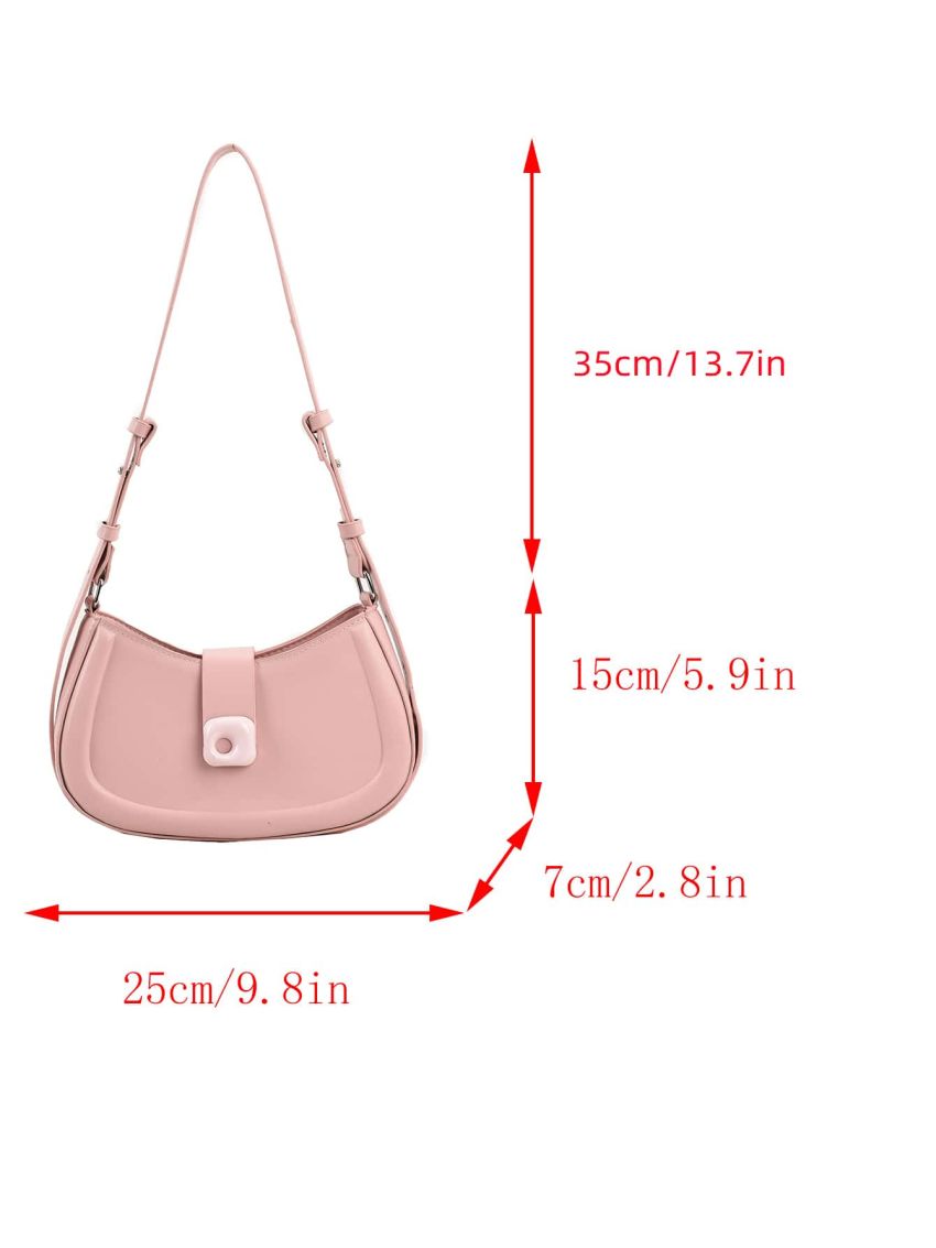 Medium Saddle Bag Baby Pink Fashionable Top Handle For Daily