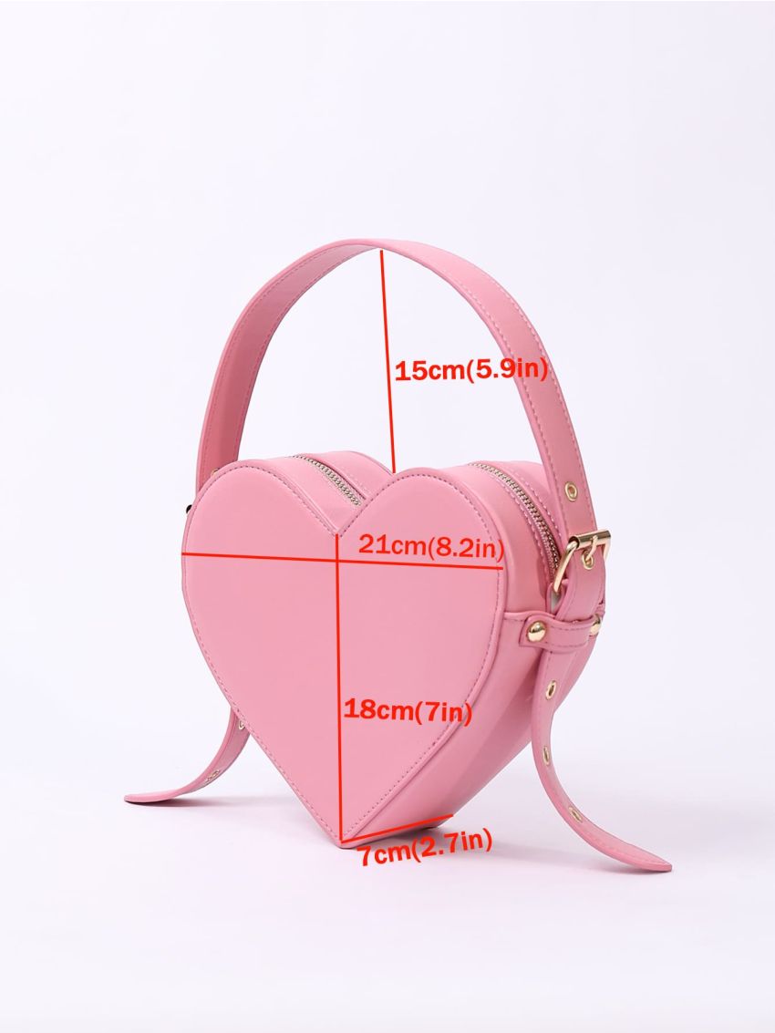 Heart Shape Novelty Bag Pink Cute Top Handle