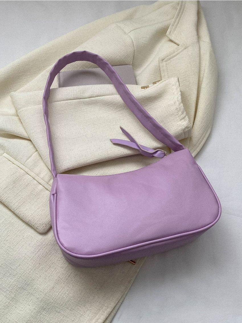 Small Hobo Bag Lilac Purple Minimalist Top Handle For Daily