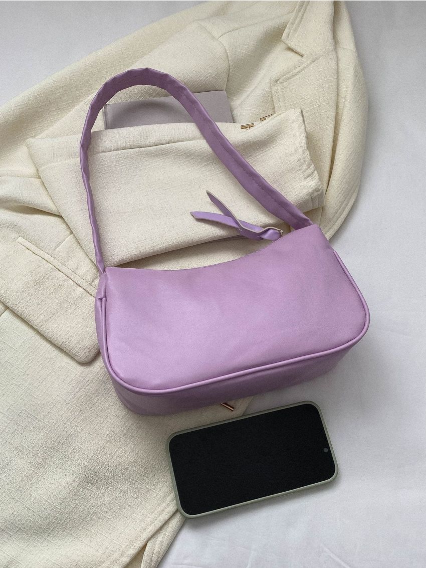 Small Hobo Bag Lilac Purple Minimalist Top Handle For Daily