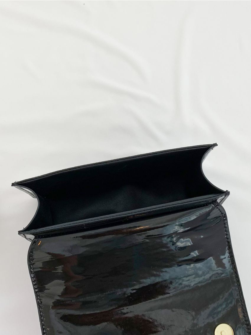 Snakeskin Embossed Square Bag Chain PU Elegant