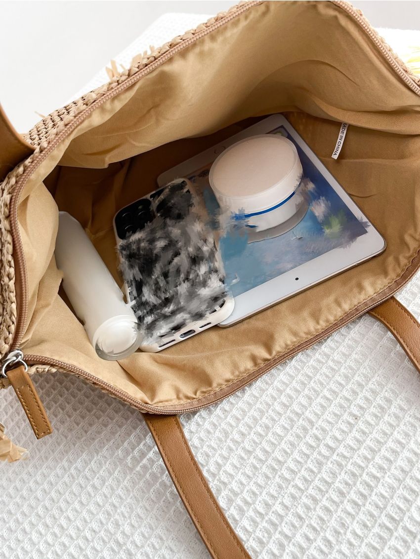 Fringe Decor Straw Bag Vacation