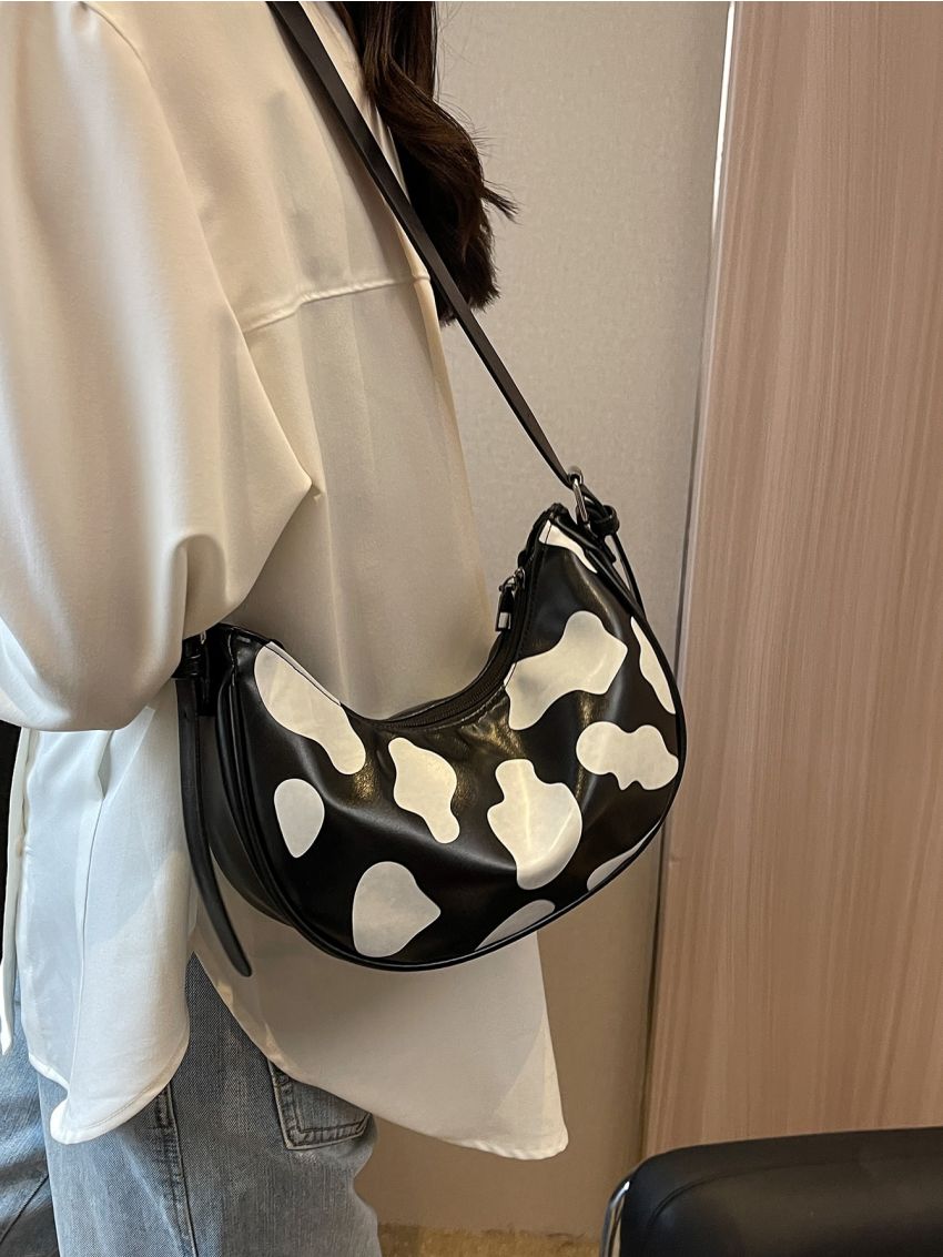 Cow Pattern Hobo Bag PU
