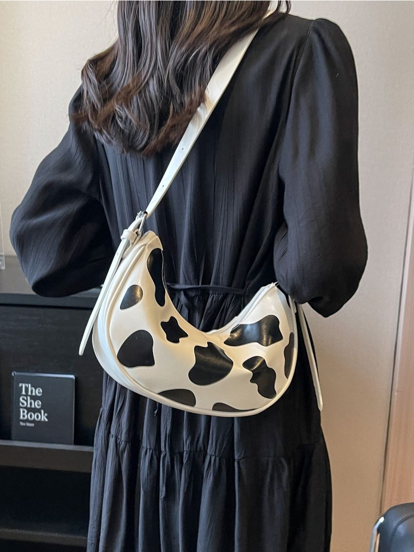 Cow Pattern Hobo Bag PU
