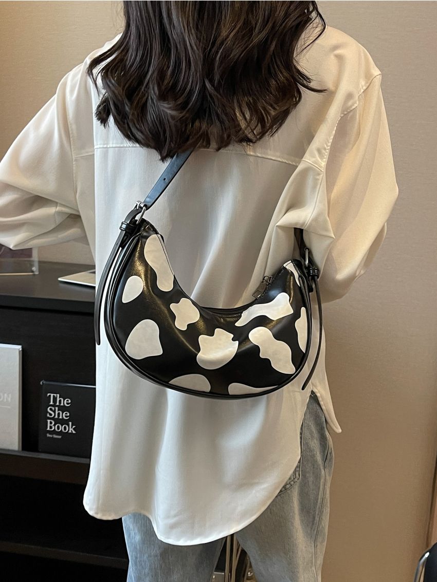 Cow Pattern Hobo Bag PU