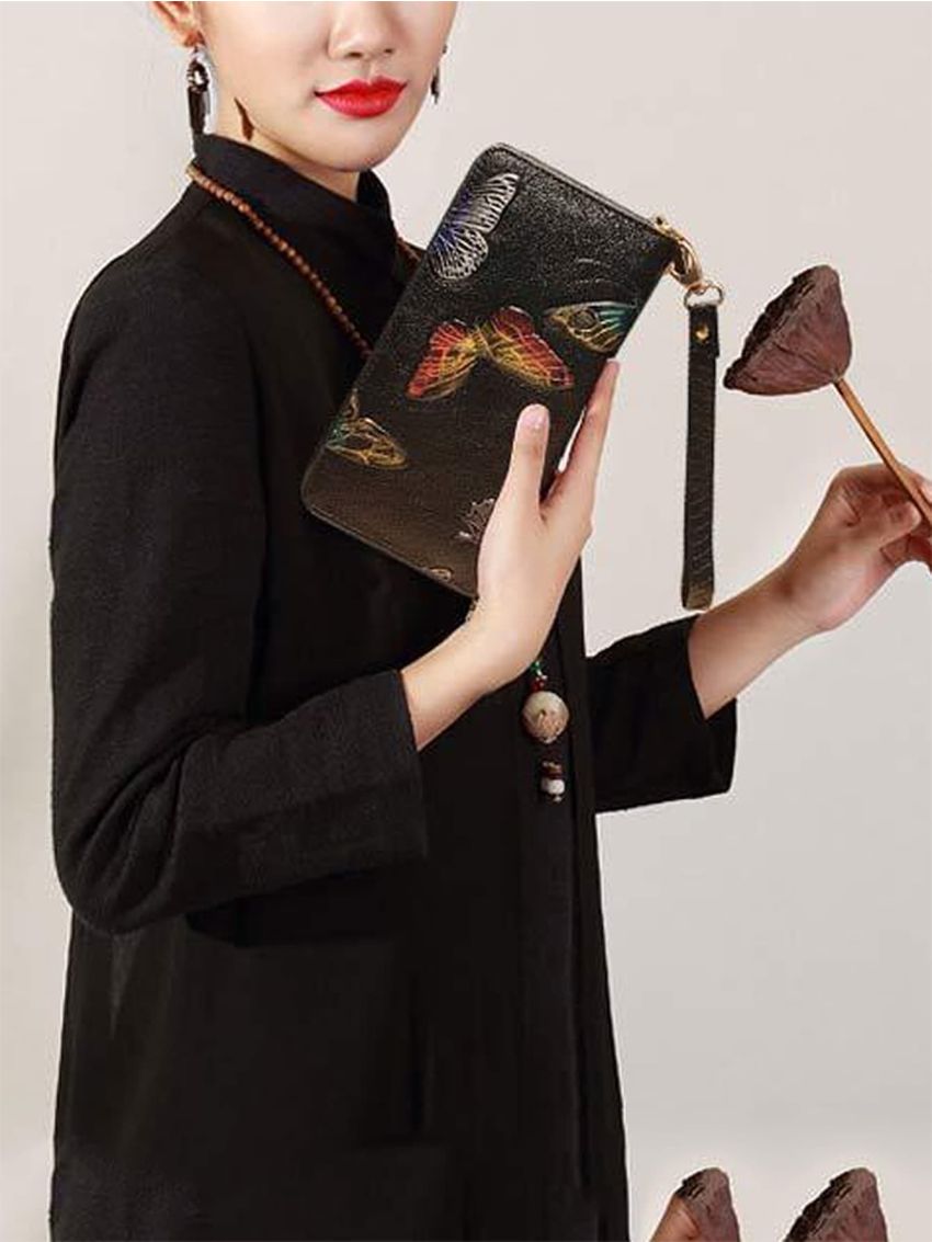 Butterfly Pattern Phone Wallet PU