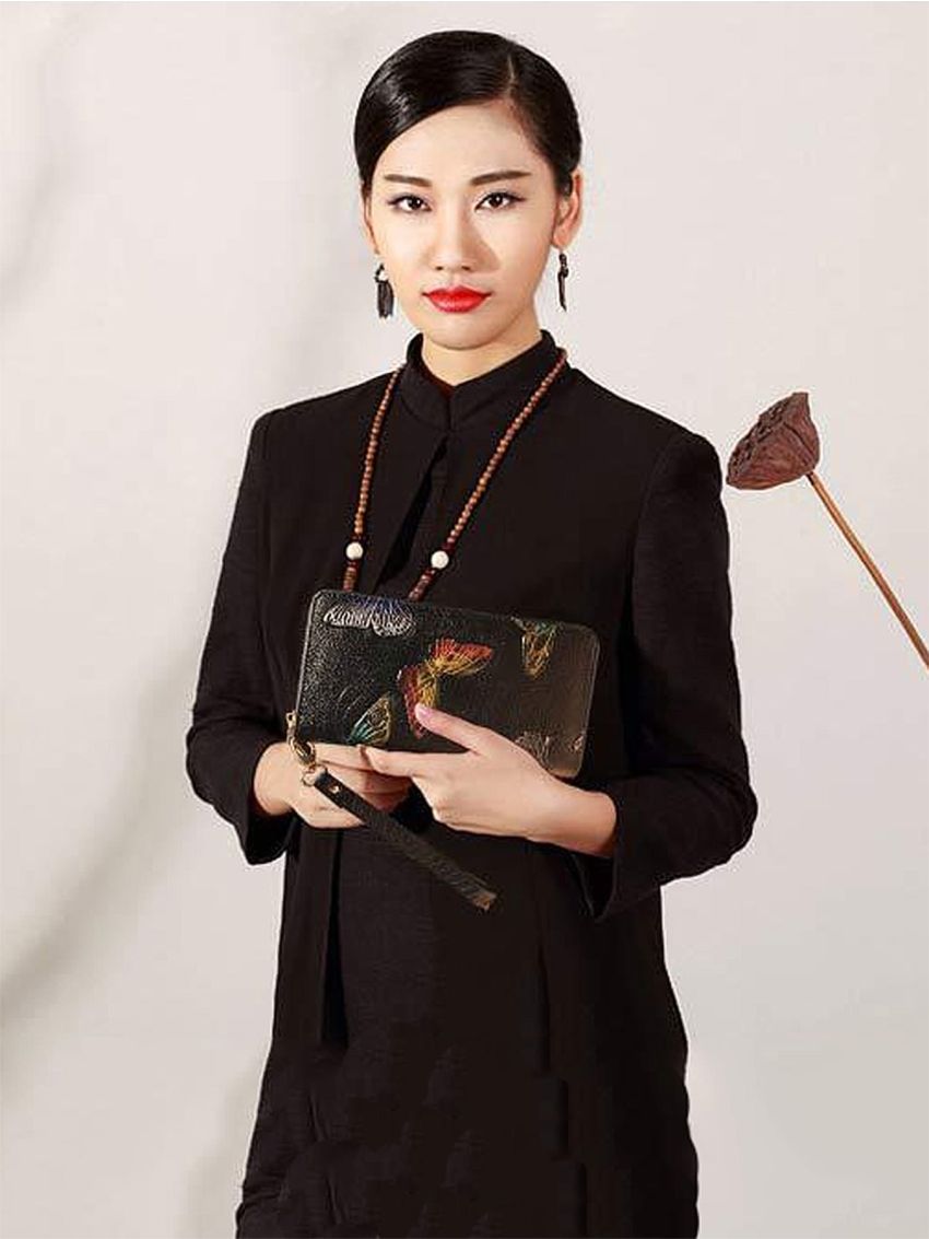 Butterfly Pattern Phone Wallet PU