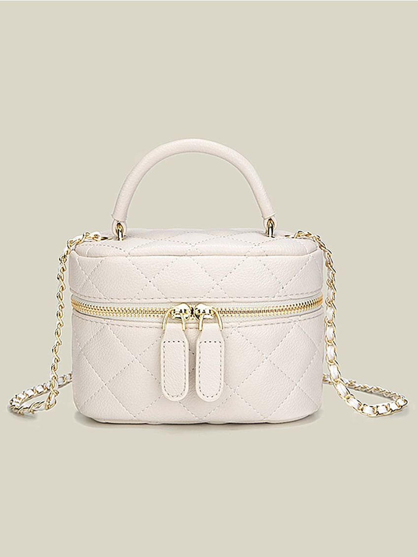 Mini Bucket Bag Quilted PU Chain