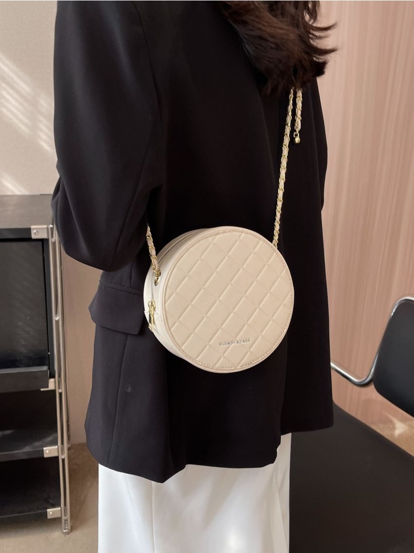 Mini Circle Bag Embossed Detail PU