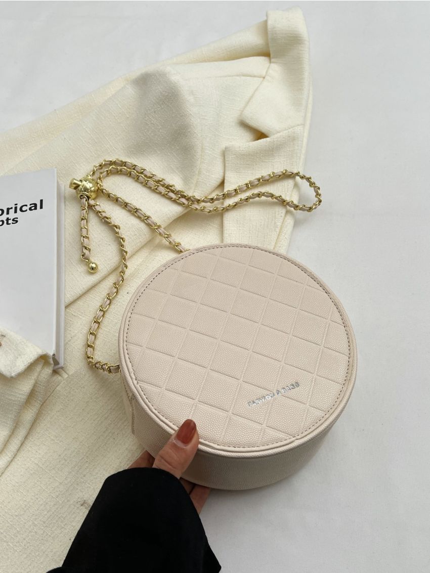 Mini Circle Bag Embossed Detail PU