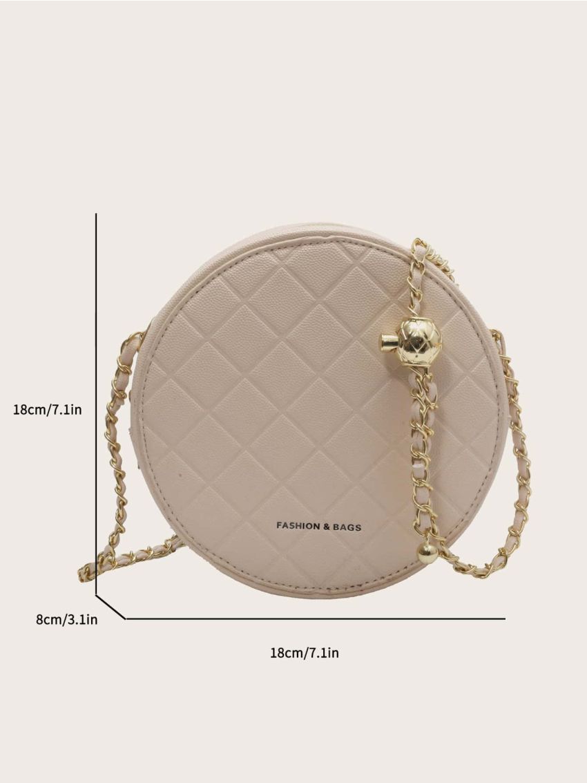 Mini Circle Bag Embossed Detail PU