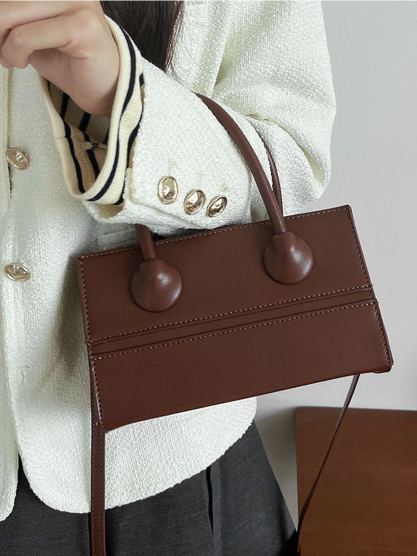 Mini Square Bag Brown PU