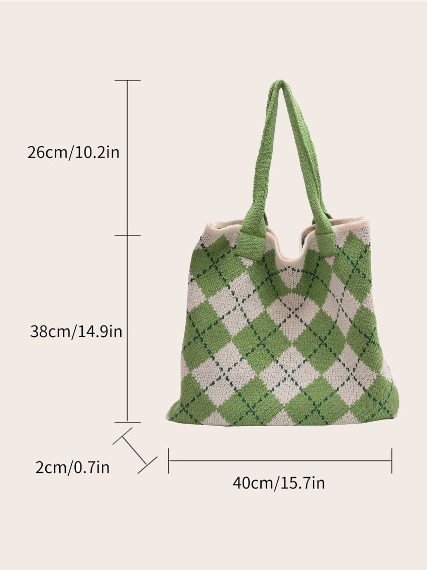 Argyle Pattern Crochet Bag Vacation