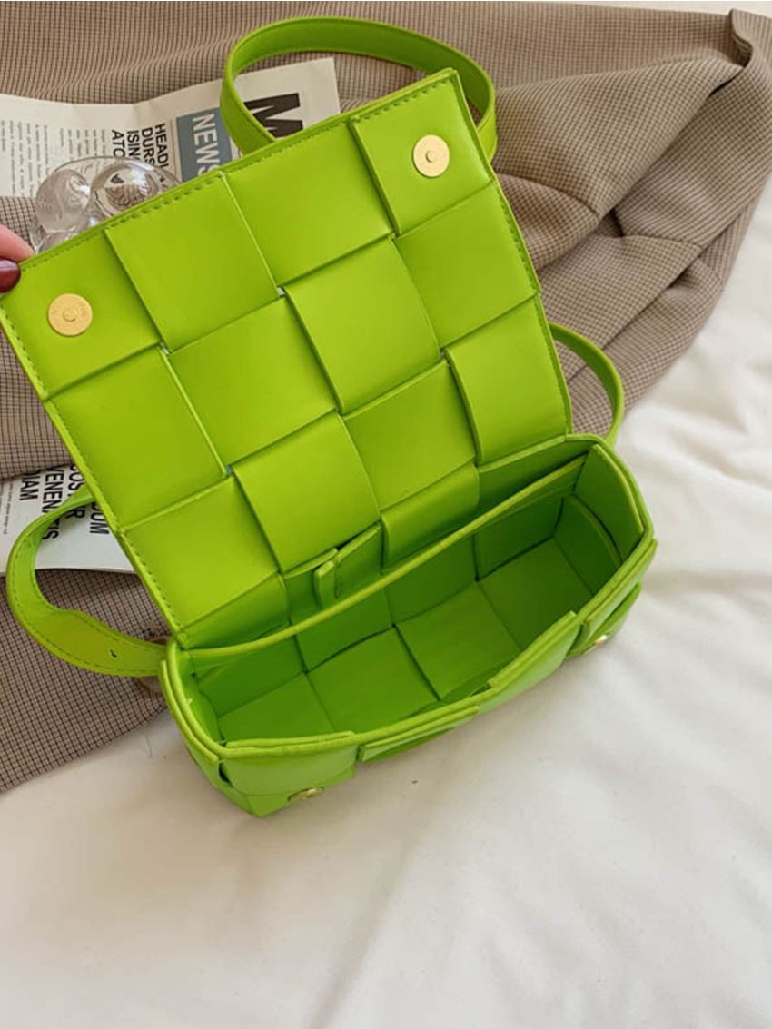 Braided Design Chain Decor Square Bag