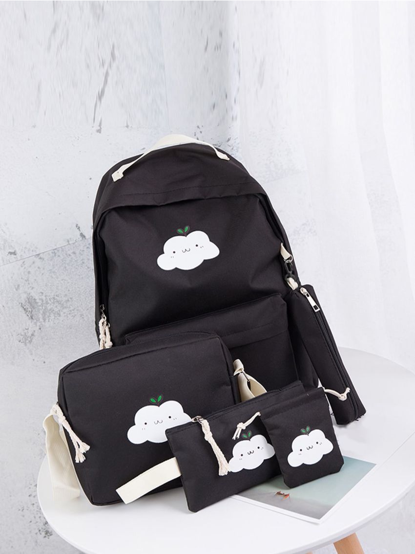 Colorblock Cartoon Pattern Backpack