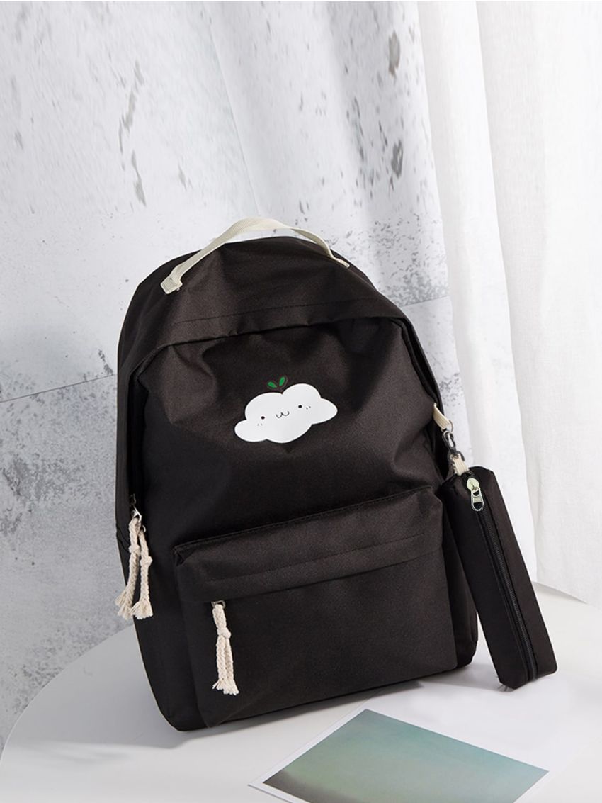 Colorblock Cartoon Pattern Backpack