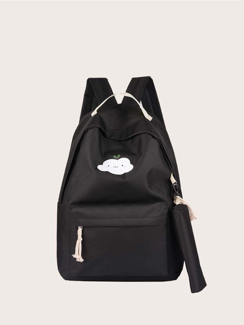 Colorblock Cartoon Pattern Backpack