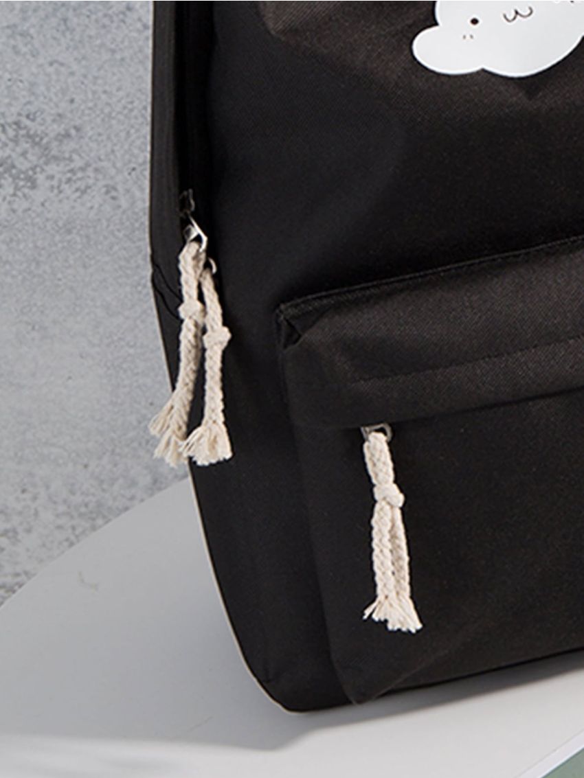 Colorblock Cartoon Pattern Backpack