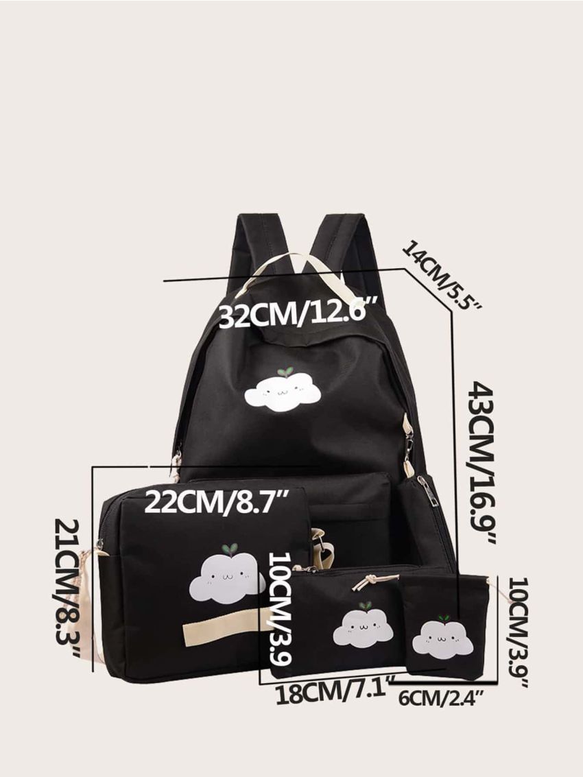 Colorblock Cartoon Pattern Backpack