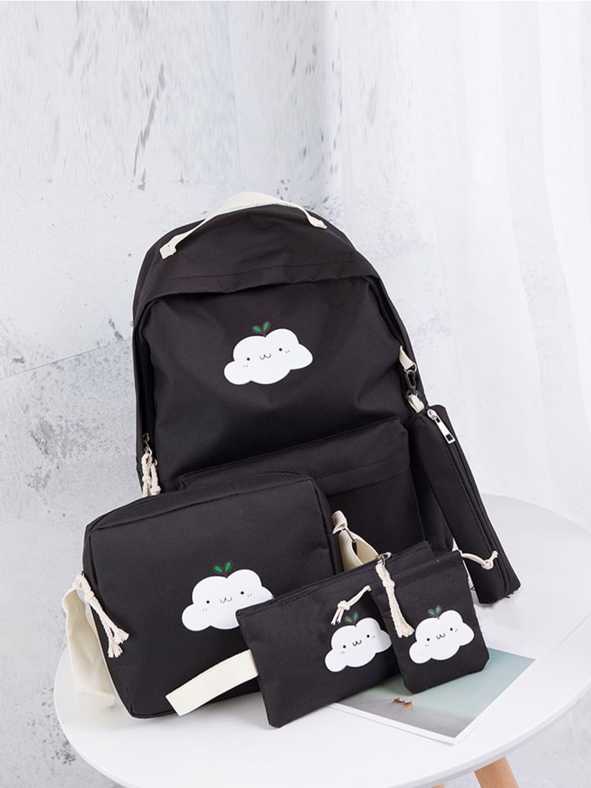 Colorblock Cartoon Pattern Backpack