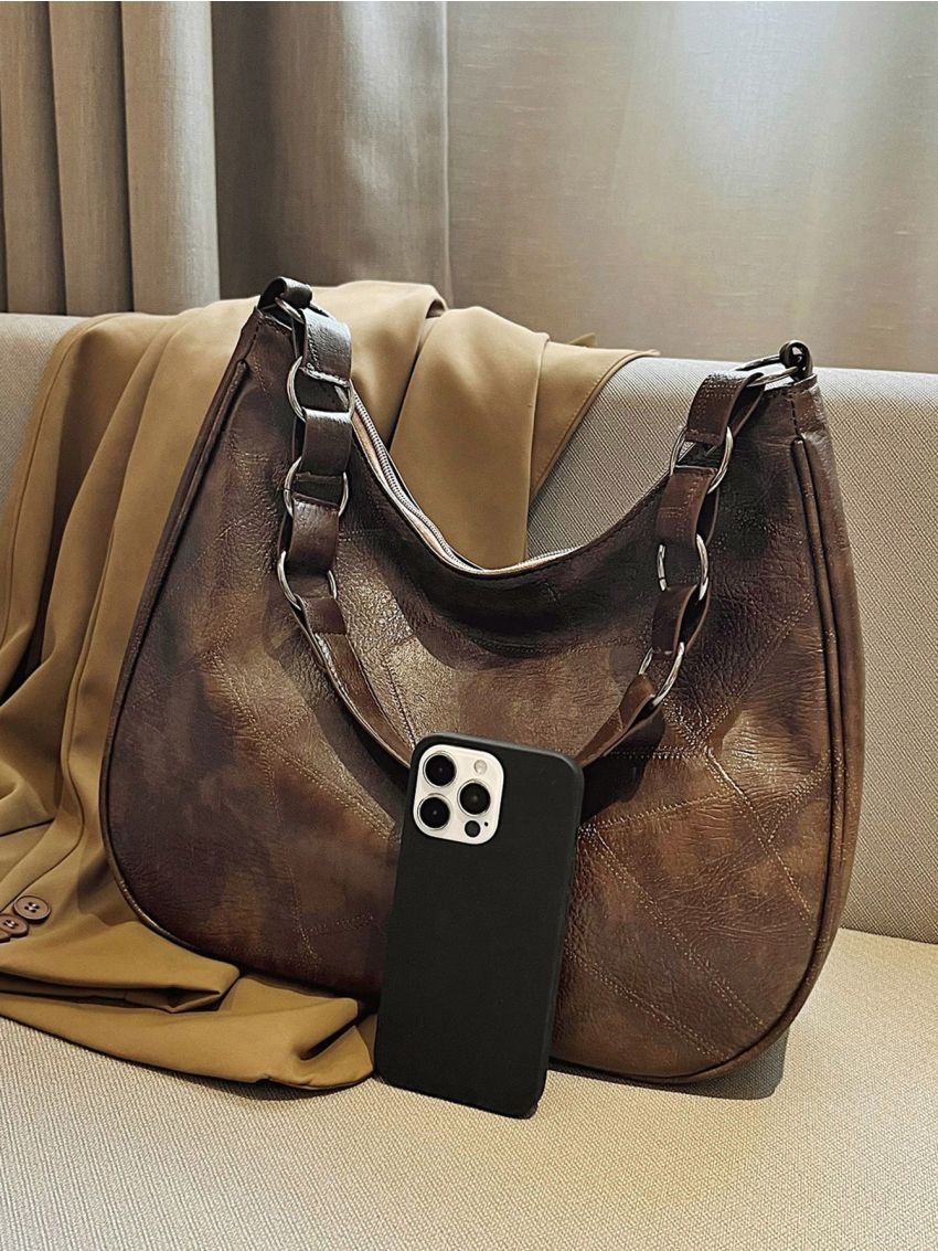 Large Capacity Hobo Bag Vintage Design