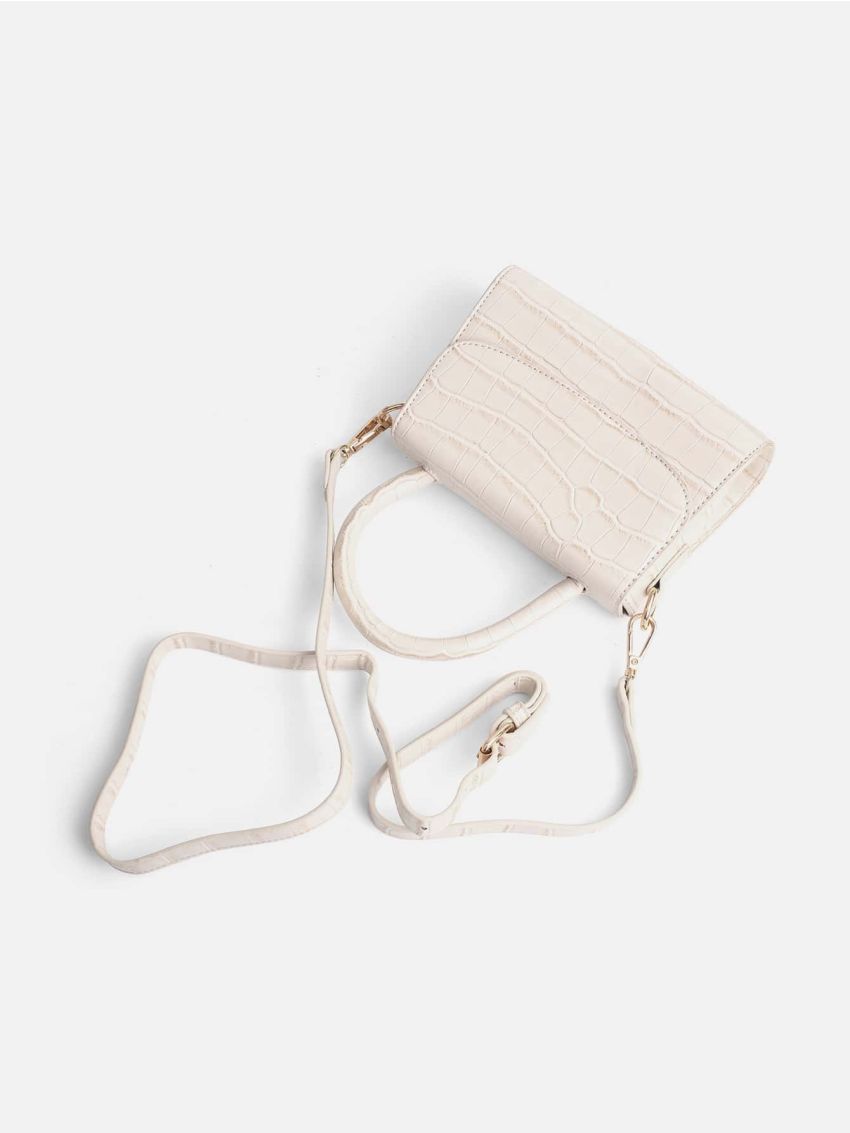 Mini Square Bag Crocodile Embossed Top Handle