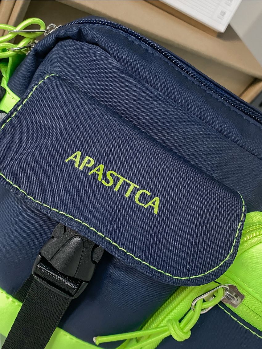 Colorblock Square Bag Release Buckle Decor Small