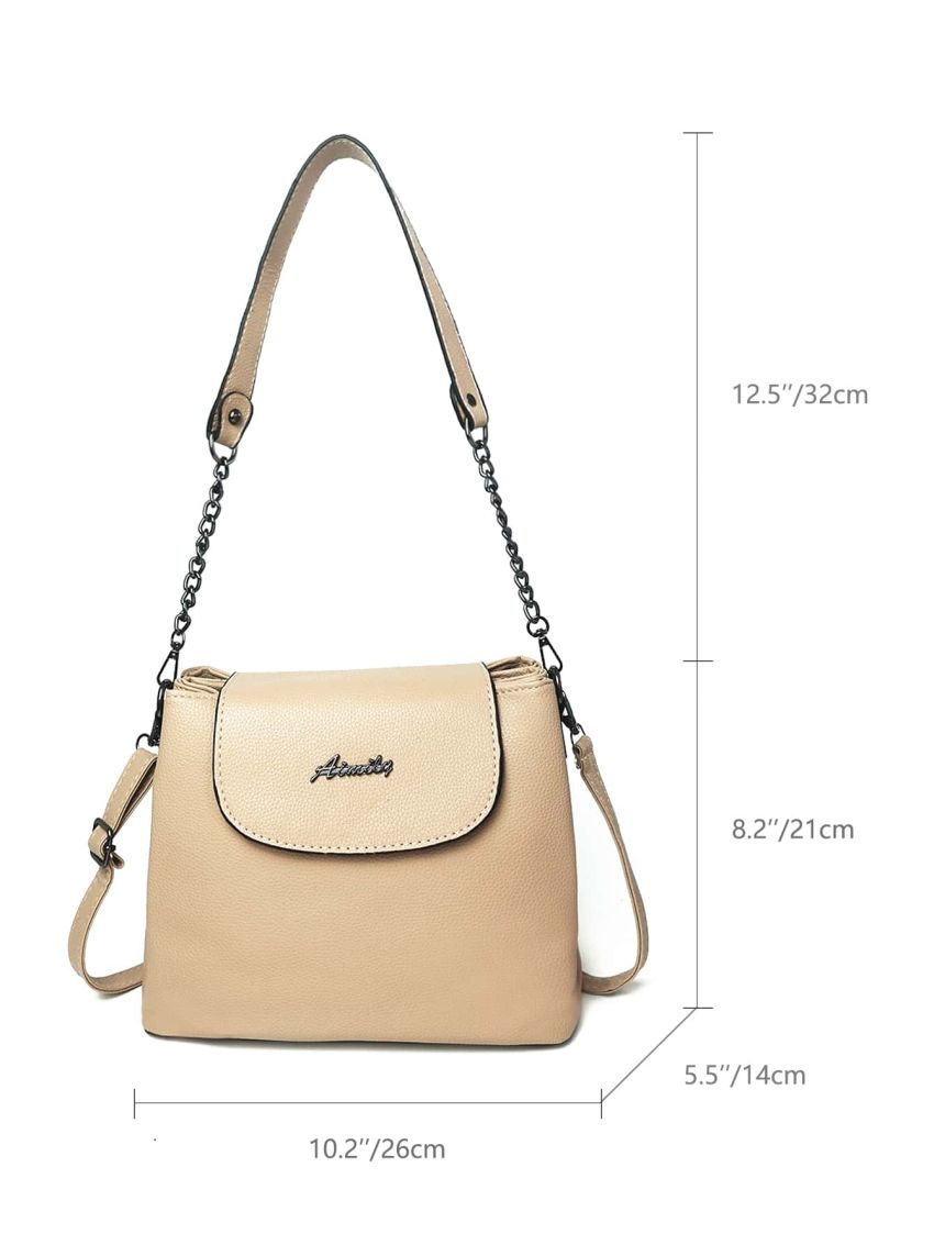 Crocodile Embossed Letter Decor Flap Square Bag, Mothers Day Gift For Mom