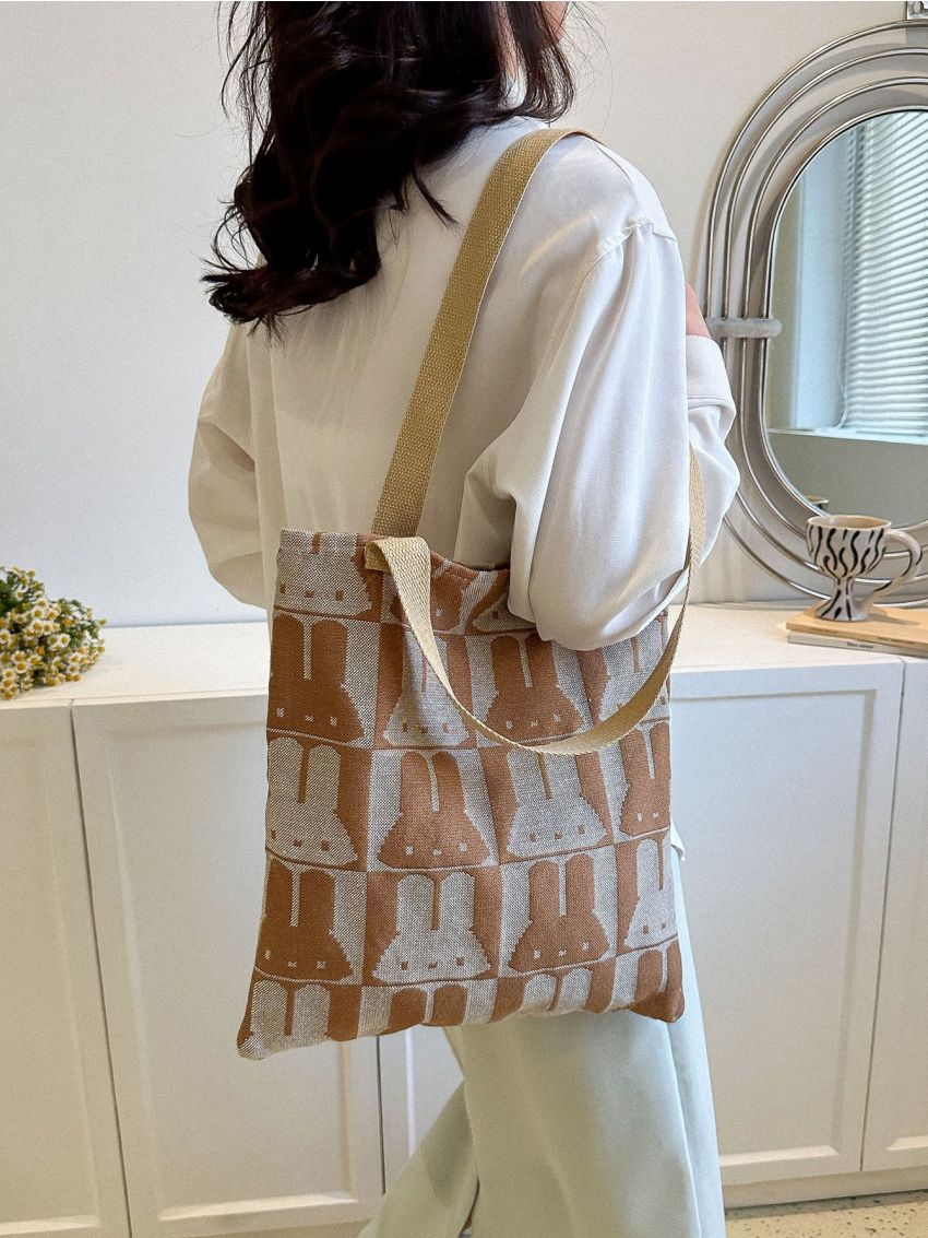 Small Shopper Bag Cartoon Rabbit Pattern