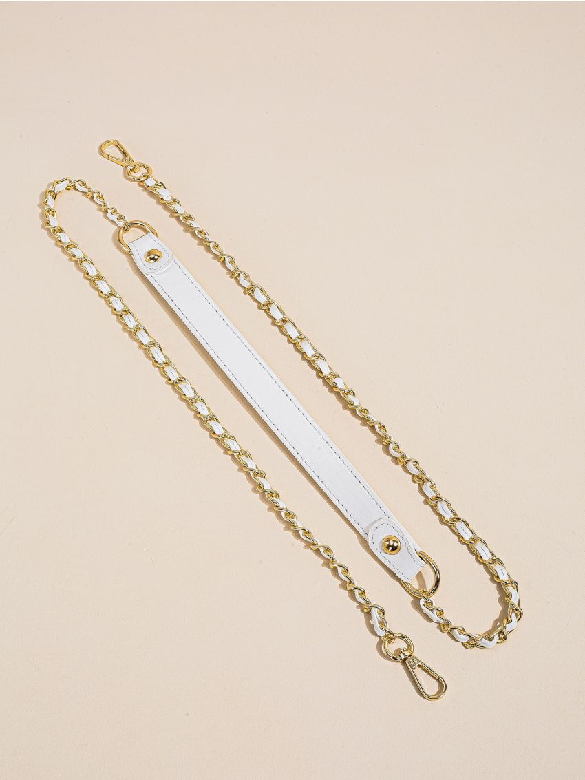 Chain Design Bag Strap White