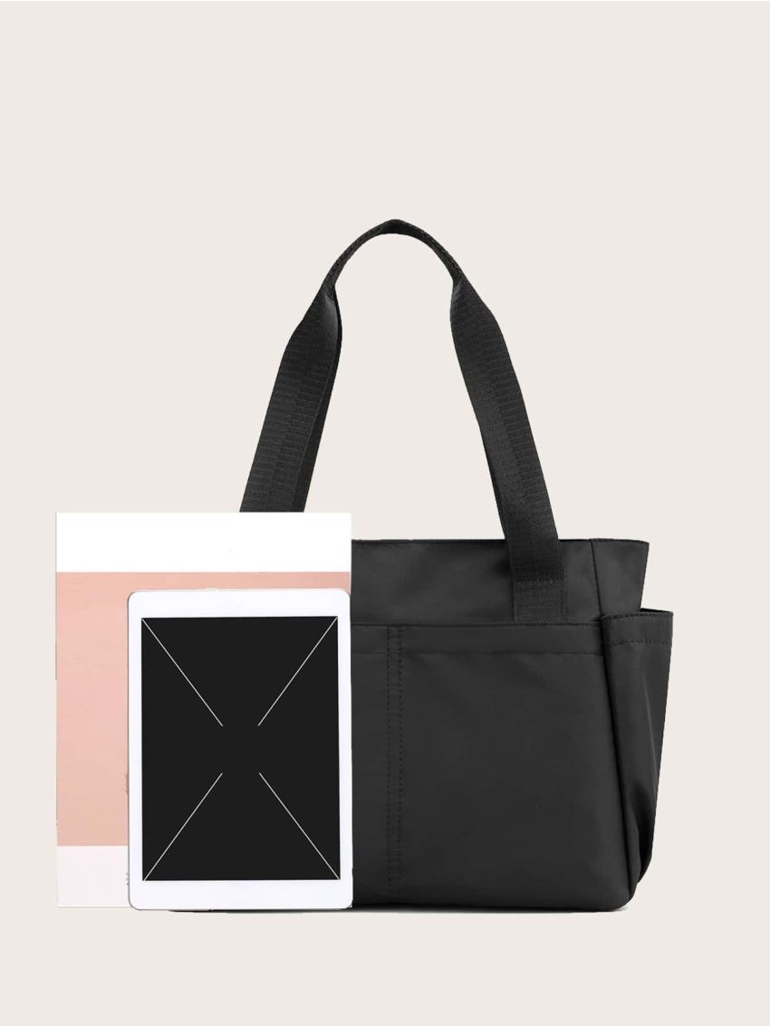 Minimalist Shopper Bag Small Nylon Black