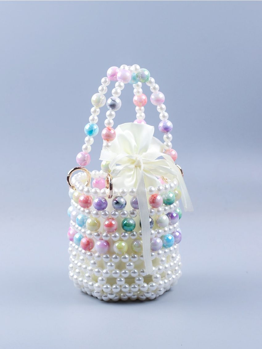 Beaded Bucket Bag Drawstring Design