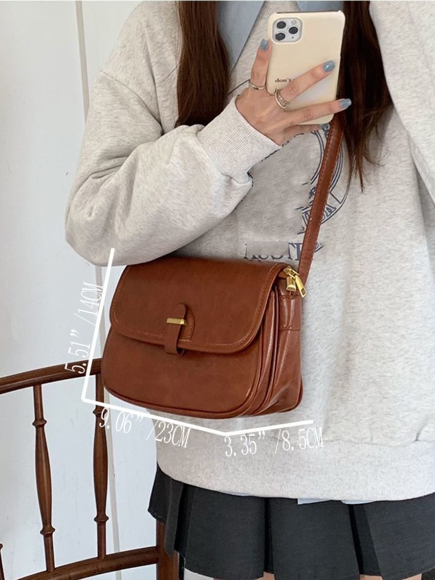 Small Square Bag Flap Vintage Brown