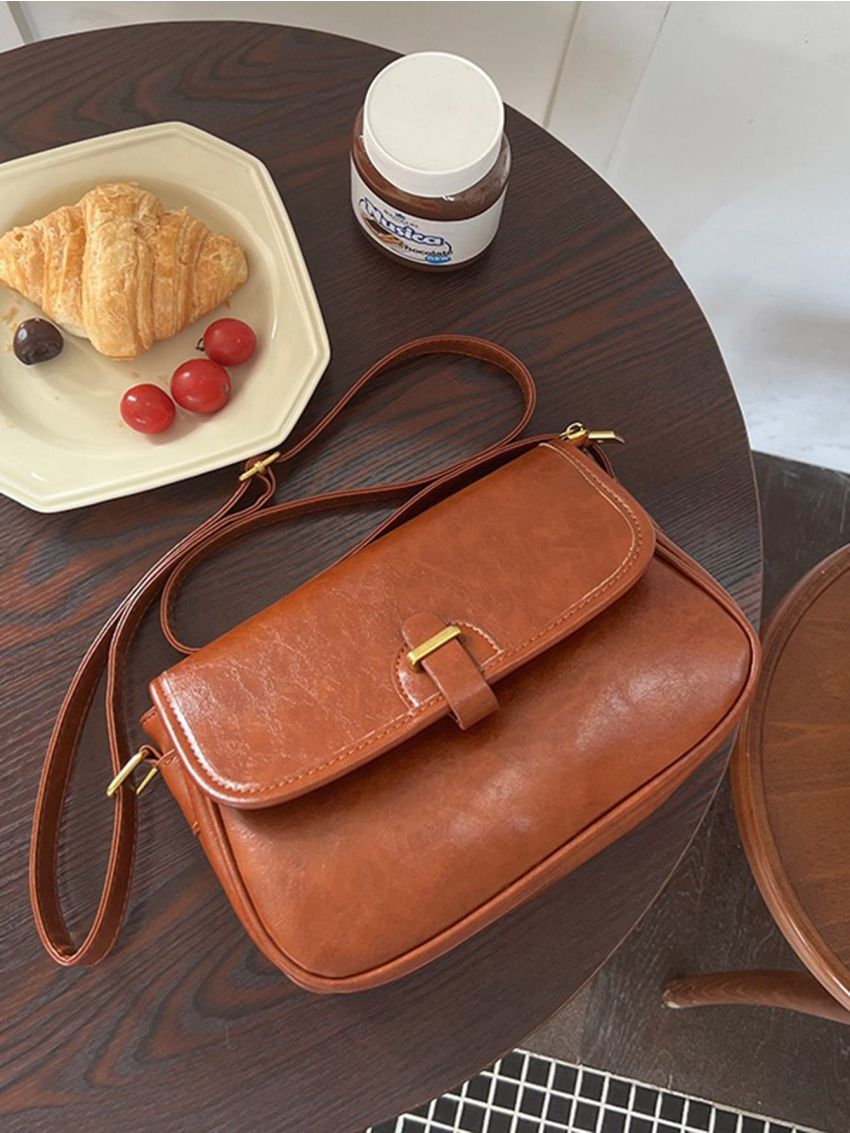 Small Square Bag Flap Vintage Brown