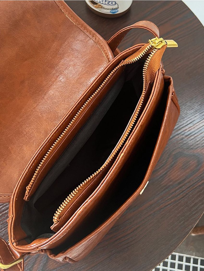 Small Square Bag Flap Vintage Brown