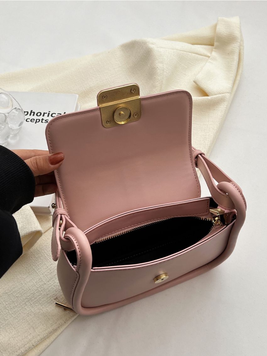 Small Saddle Bag Colorblock Flap Fashion Style